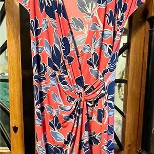 Tommy Bahama Flora Coral Pink and Blue Dress